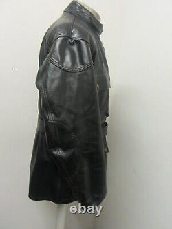 BELSTAFF PANTHER HEAVY LEATHER MOTORCYCLE JACKET SIZE XL MALLONETTI ERA, 26 ptp