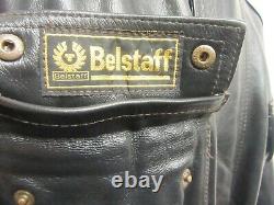 BELSTAFF PANTHER HEAVY LEATHER MOTORCYCLE JACKET SIZE XL MALLONETTI ERA, 26 ptp