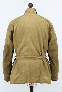 BELSTAFF ROADMASTER Mens Lightweight Waxed Cotton Belted Jacket sz L Uranium 80