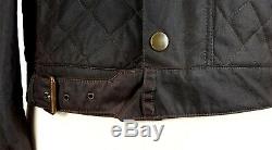 BELSTAFF Sz S Brooklands Mojave Moto Waxed Jacket Quilted Dark Brown