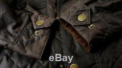 BELSTAFF Sz S Brooklands Mojave Moto Waxed Jacket Quilted Dark Brown