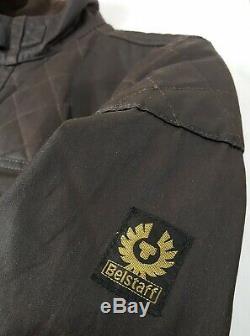 BELSTAFF Sz S Brooklands Mojave Moto Waxed Jacket Quilted Dark Brown