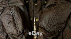 BELSTAFF Sz S Brooklands Mojave Moto Waxed Jacket Quilted Dark Brown