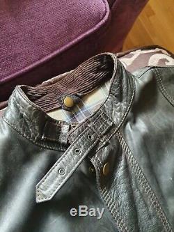 BELSTAFF Thick Leather Jacket 1966 PANTHER Black XXXL Mens Gold Very Rare