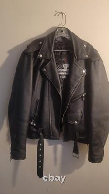 BIKER JACKET BLACK LEATHER, used, very good condition