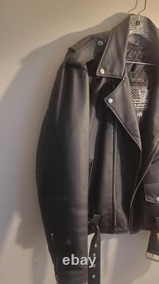 BIKER JACKET BLACK LEATHER, used, very good condition