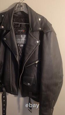BIKER JACKET BLACK LEATHER, used, very good condition