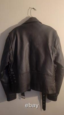 BIKER JACKET BLACK LEATHER, used, very good condition