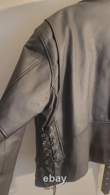 BIKER JACKET BLACK LEATHER, used, very good condition