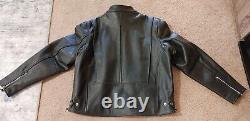 BILT 100% Real Leather Black Motorcycle / Biker Jacket Men's Size 2XL