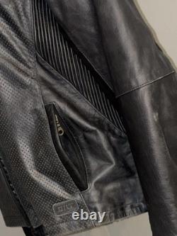BILT Black Leather Cafe Racer Motorcycle Jacket XL Protective