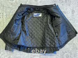 BILT Black Leather Cafe Racer Motorcycle Jacket XL Protective