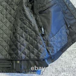 BILT Black Leather Cafe Racer Motorcycle Jacket XL Protective