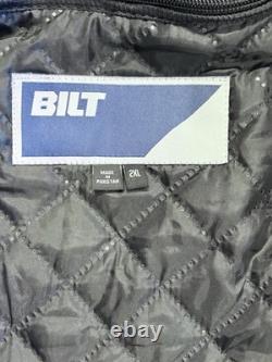 BILT Black Leather Cafe Racer Motorcycle Jacket XL Protective