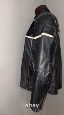 BILT Black Leather Cafe Racer Motorcycle Jacket XL Protective