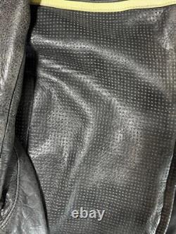 BILT Black Leather Motorcycle Jacket CE Armor Back Protector Mens Large Buffalo