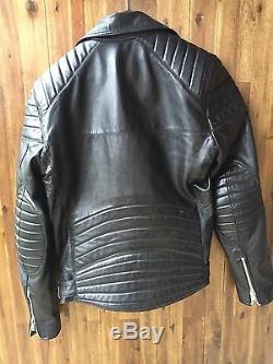 BLK DNM Leather Biker Jacket 31 Size Large Black