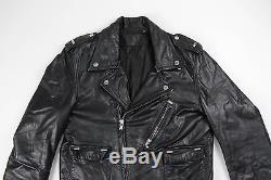 BLK DNM Mens Black Leather Motorcycle Biker Jacket Size M Medium $995
