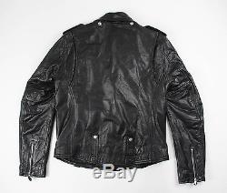 BLK DNM Mens Black Leather Motorcycle Biker Jacket Size M Medium $995