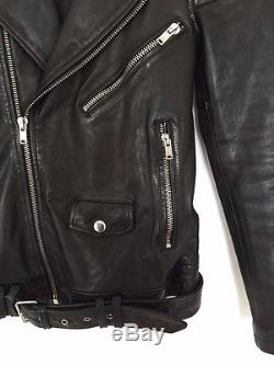 BLK DNM womens leather moto jacket 8 $1000 retail Black, size Small