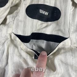 BMW Leather Motorcycle Jacket Mens Size 44R Full Zip Siena Buckle Straps Vintage