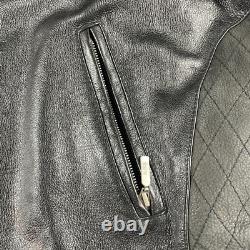 BMW Leather Motorcycle Jacket Mens Size 44R Full Zip Siena Buckle Straps Vintage