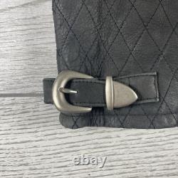 BMW Leather Motorcycle Jacket Mens Size 44R Full Zip Siena Buckle Straps Vintage