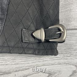 BMW Leather Motorcycle Jacket Mens Size 44R Full Zip Siena Buckle Straps Vintage