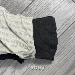 BMW Leather Motorcycle Jacket Mens Size 44R Full Zip Siena Buckle Straps Vintage