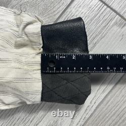 BMW Leather Motorcycle Jacket Mens Size 44R Full Zip Siena Buckle Straps Vintage