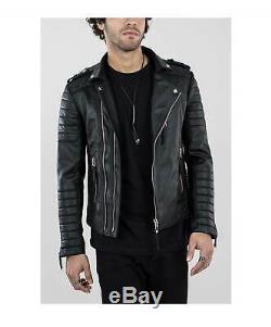 BODA SKINS Kay Michaels Mens Genuine Leather Black Oil Jacket UK Medium