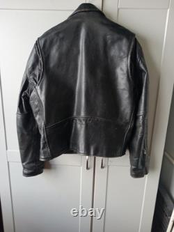 BONUS Genuine Leather Vintage Motorcycle Jacket Size 48 Sun Faded Spots Heavy