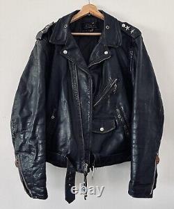 BRENT Vintage Motorcycle Leather Jacket 1950s biker jacket leather Men's Large