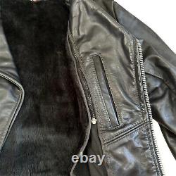 BROOKS vintage 1970s Black leather motorcycle jacket cafe racer biker Jacket USA