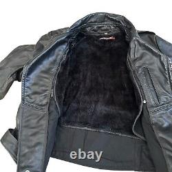 BROOKS vintage 1970s Black leather motorcycle jacket cafe racer biker Jacket USA