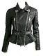 BURBERRY PRORSUM $3,595 Black Leather Belted Biker Motorcycle Jacket 42