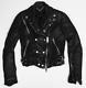 BURBERRY PRORSUM Womens Black Leather Quilted Moto Motorcycle Biker Jacket 36/0