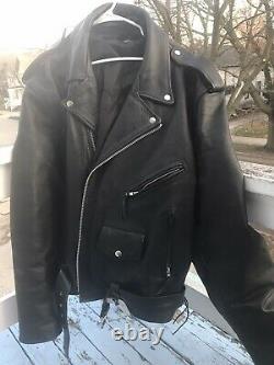 Badass Heavy Leather Biker Jacket! 3M Thinsulate! Punk + Metal Iconic Style