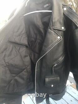 Badass Heavy Leather Biker Jacket! 3M Thinsulate! Punk + Metal Iconic Style