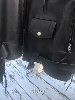 Badass Heavy Leather Biker Jacket! 3M Thinsulate! Punk + Metal Iconic Style