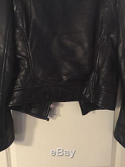 Balenciaga Authentic Black Leather Moto Jacket Size 44