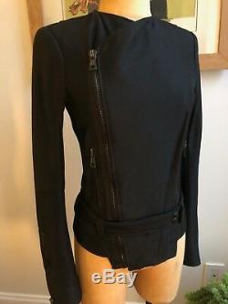 Balenciaga Black wool fitted moto biker jacket- sz 38 Ghesquiere