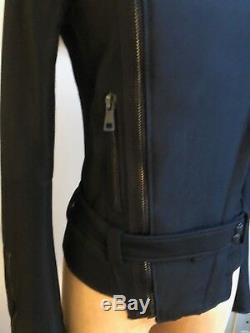Balenciaga Black wool fitted moto biker jacket- sz 38 Ghesquiere