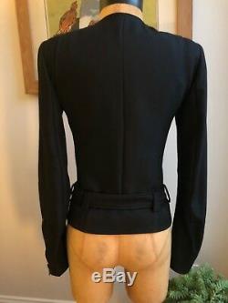 Balenciaga Black wool fitted moto biker jacket- sz 38 Ghesquiere