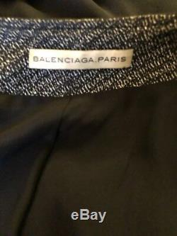 Balenciaga Black wool fitted moto biker jacket- sz 38 Ghesquiere