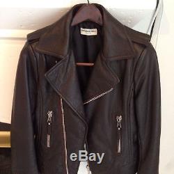 Balenciaga Brown Leather Biker Moto Motorcycle Jacket Size 40