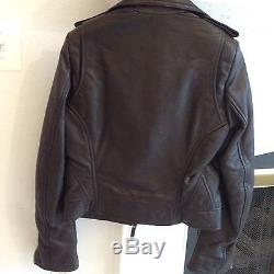 Balenciaga Brown Leather Biker Moto Motorcycle Jacket Size 40