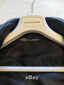 Balenciaga Classic Black Moto Leather Jacket Size 34FR