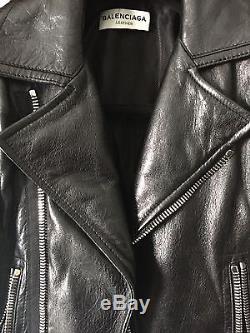 Balenciaga Classic Motorcycle Leather Jacket Black FR32 IT34 AUS4-6 Excellent