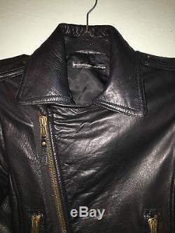 Balenciaga GORGEOUS Black Leather Moto Perfecto Jacket SZ 42